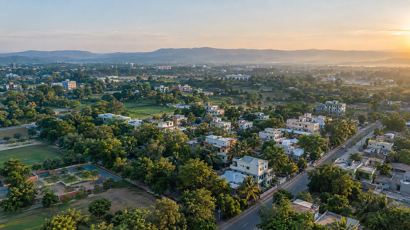Aerial view of the Vasai-Virar community the Foundation serves