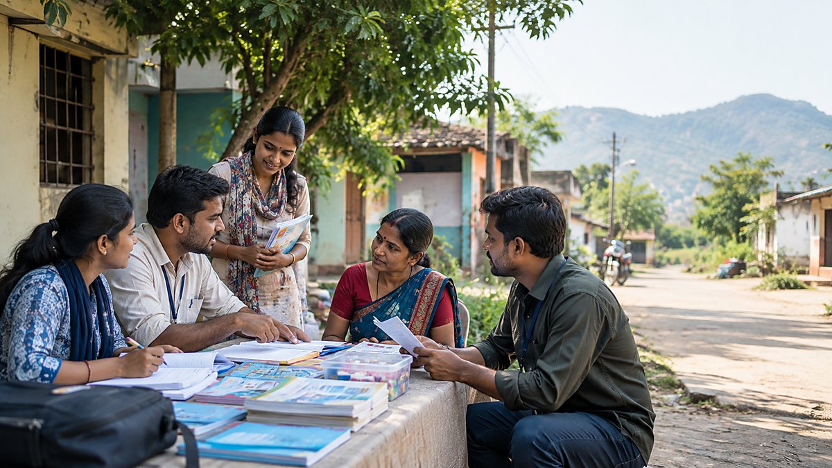 A rights awareness session held in the community